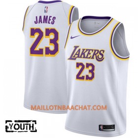 Maillot NBA Los Angeles Lakers Lebron James 23 2018-19 Nike Blanc Swingman - Enfant